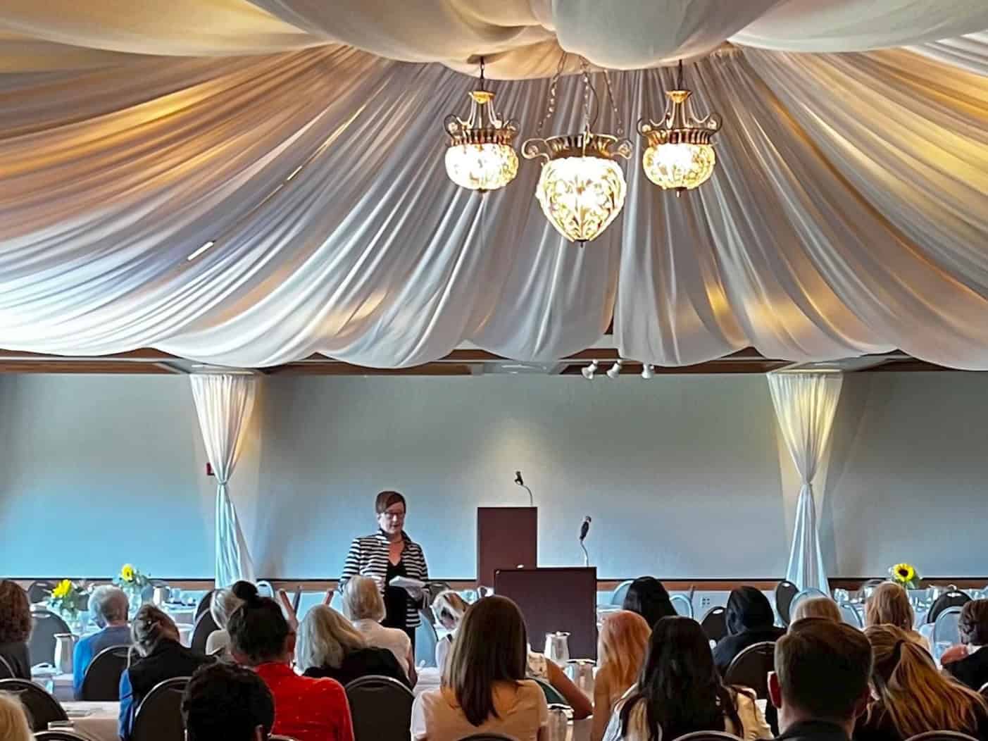 Kathleen Quinn leading a workshop with hospital donors.